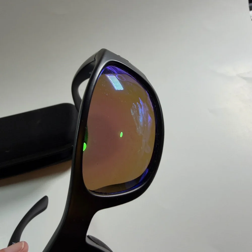 Rheos Bahias Floating Sunglasses Black Blue Mirror Polarized